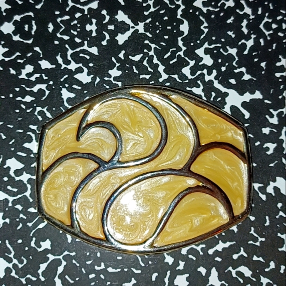 1980s Day Lor Enamel Belt Buckle